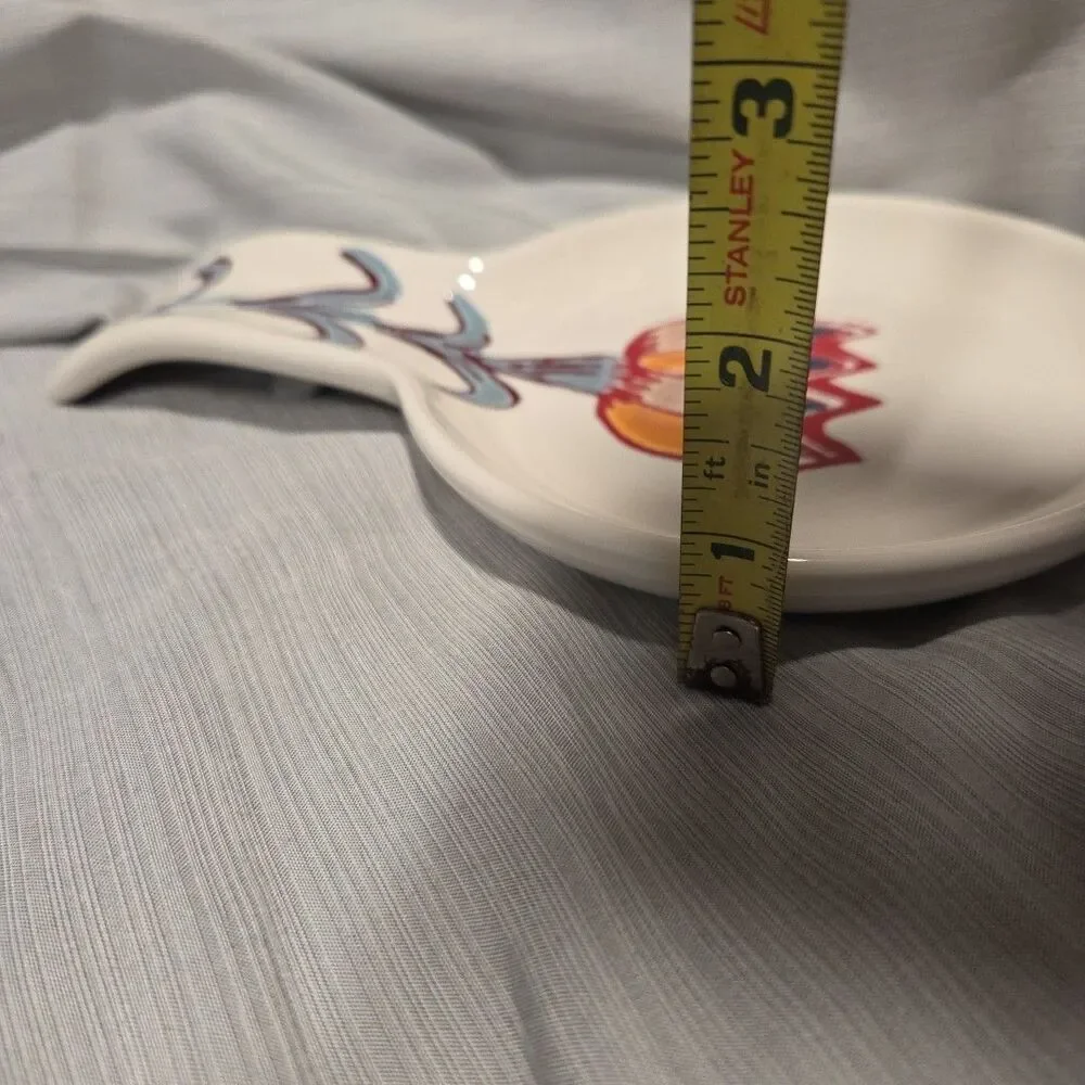 Threshold Ceramic 8.5" Spoon Rest Multicolored Floral Red Orange Cornflower Blue - Picture 4 of 8